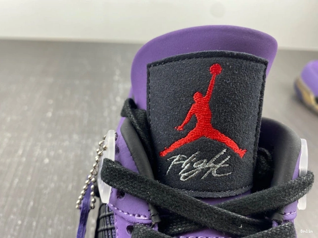 Bmlin Shoes 766296 Jordan (Friends Family) 4 and Purple Scott Travis LN4 Retro 0820